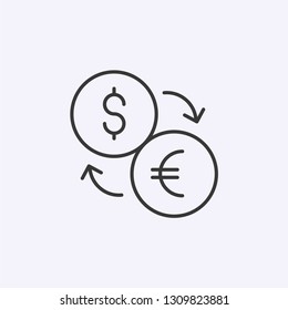 Dollar and Euro conversion icon isolated on white background. Exchange symbol modern, simple, vector, icon for website design, mobile app, ui. Vector Illustration