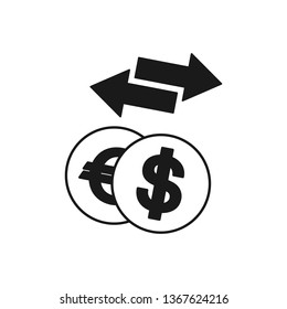 Dollar euro exchange icon. Convert money icon illustration