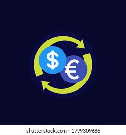 Dollar-Euro-Wechselkurs-Symbol für Web