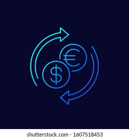 dollar to euro exchange linear icon