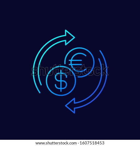 dollar to euro exchange linear icon