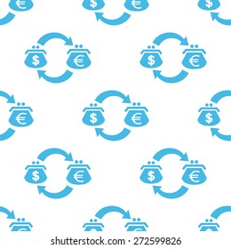 Dollar euro exchange web white pattern in a unique style. Vector symbol