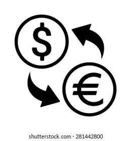 Dollar To Euro Foreign Currency Exchange Line Art Vector Icon For Finance Apps And Websites