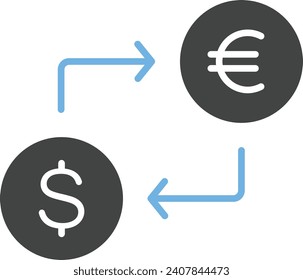 Dollar-Euro-Symbol, Vektorbild. Geeignet für mobile Applikationen und Printmedien.