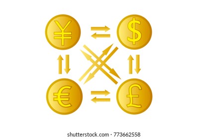 Dollar, euro, pound sterling, renminbi business exchange?Vector illustration