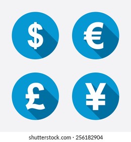 Dollar Euro Pound Yen Currency Icons Stock Vector (Royalty Free ...