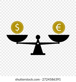 Vector de las escalas del dólar y del euro