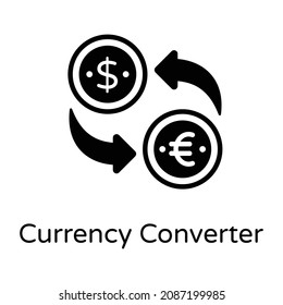 Dollar mit Euro, Vektordesign des Währungsumtauschs auf festem Symbol