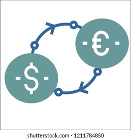 dollar euro vector icon