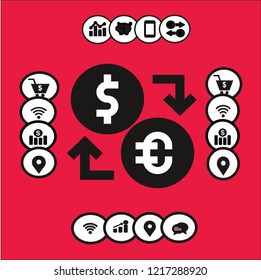 DOLLAR EURO VECTOR ICON