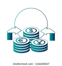 dollar euro and yen business with planet