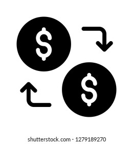 dollar exchange glyphs icon