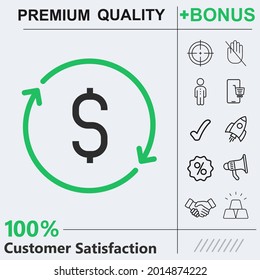 Dollar Exchange icon graphic elements for your work