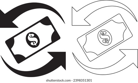 Dollar Exchange Icon on vectors and symbols design