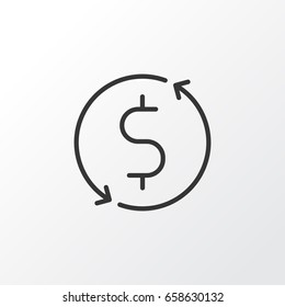 Dollar Exchange Icon Symbol. Premium Quality Isolated Money Trasnfer Element In Trendy Style.