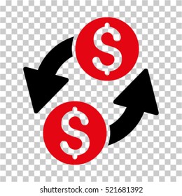 Dollar Exchange icon. Vector pictograph style is a flat symbol, color, chess transparent background. Designed for software and web interface toolbars and menus.