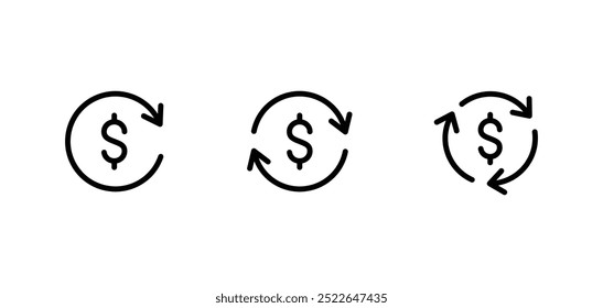 Dollar Exchange Icon Vector. Transaction Sign Symbol