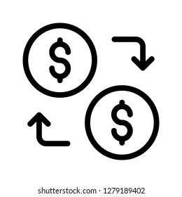 dollar exchange line icon