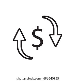 Dollar exchange line icon