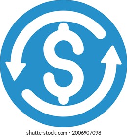 Dollar exchange money icon (Vector Illustration)
