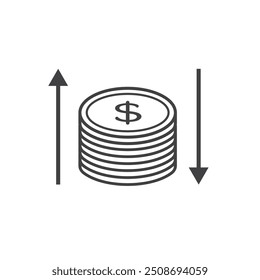 Dollar Wechselkurs nach oben und unten Symbol Vektor Element Design Template Web