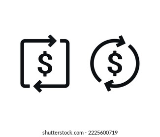Dollar exchange transfer. Refund money. Illustration vector