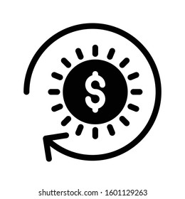 dollar exchange vector glyph flat icon 