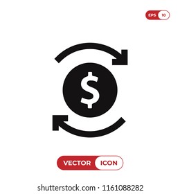 Dollar exchange vector icon