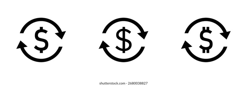 Dollar exchange vector icon. Money exchange sign