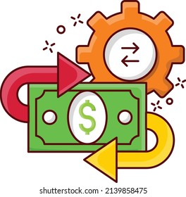 dollar exchange Vector illustration on a transparent background.Premium quality symmbols. vector line flat  icon for concept and graphic design.