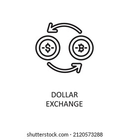 Dollar Exchange Vector Outline Icon Design illustration. Banking and Payment Symbol on White background EPS 10 File