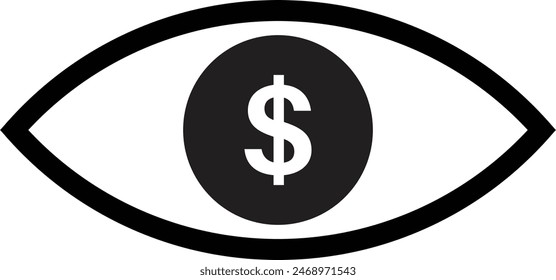 Dollar eye icon isolated on white background . Money eye icon vector 