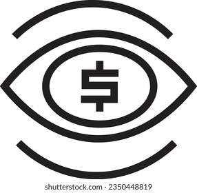 Dollar Eye Report Outline Icon