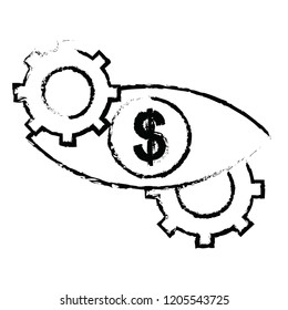 Dollar eye vector icon