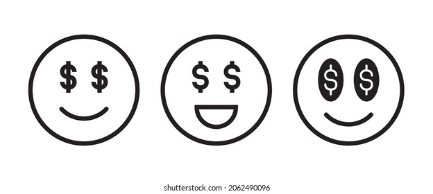 Dollar Face Icon, Money Mouth Emoji, Dollar Eyes, Rich Emoji Icon