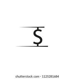 Dollar with fast speed motion lines