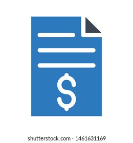 dollar file glyph colour vector icon