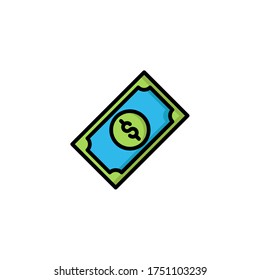dollar filled outline Icon. bank and financial vector illustration on white background