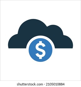 Dollar, finance, rain icon. Simple editable vector design isolated on a white background.