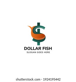 dollar fish Logo template design. 