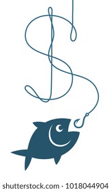 Dollar fishing line and biting fish. 