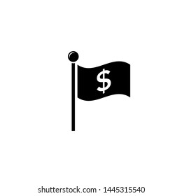 dollar flag icon.black color. vector illustration