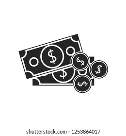 Dollar flat icon with coin