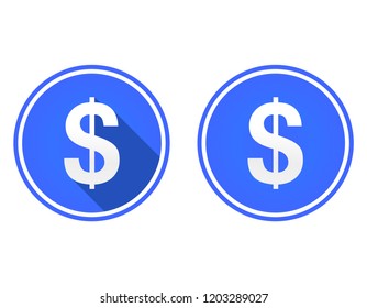 Dollar flat icon, currency icon, united states america currency. use colors blue, red and white