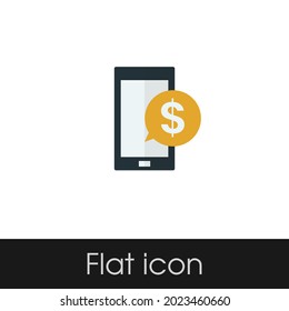 Dollar Flat icon Design Isolated White Background, Eps 10