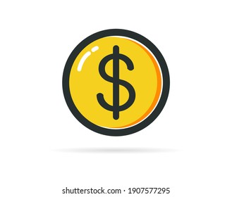 Dollar flat icon. Money icon isolated on white background. Vector illustration 