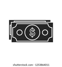 Dollar flat icon on white background