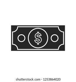 Dollar flat icon on white background