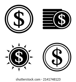 Dollarflat-Symbol einzeln auf weißem Hintergrund