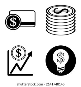 Dollarflat-Symbol einzeln auf weißem Hintergrund